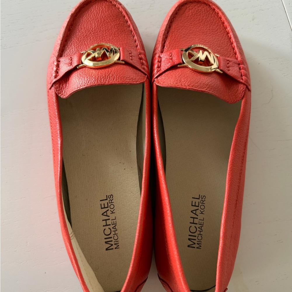 Michael Kors Women's Coral Loafers with Gold Accent